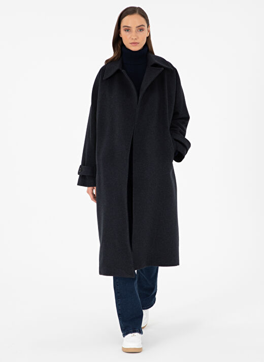 Pierre Cardin Mono Yaka Antrasit Kadın Kaban VRAS 3