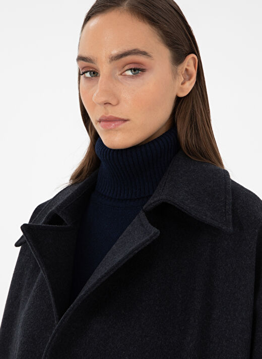 Pierre Cardin Mono Yaka Antrasit Kadın Kaban VRAS 4