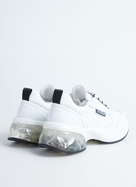 Love Moschino Beyaz-Kırmızı Kadın Deri Sneaker JA15246G1L 3