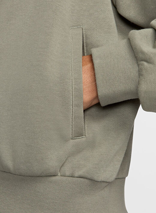 Nike Yeşil Kadın Fermuarlı Oversize Düz Zip Ceket FN2415-320 W NSW NK CHLL FT FZ HDY  3