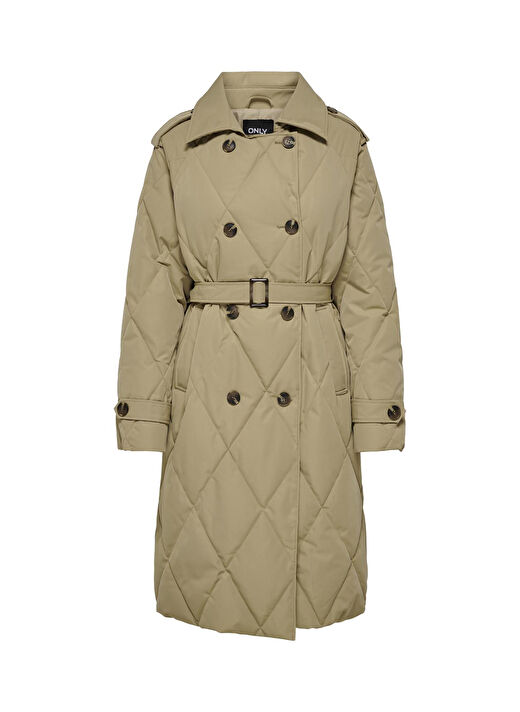 Only Açık Kahve Kadın Normal Kapitone Kaban ONLMAUDA QUILTED COAT OTW  1