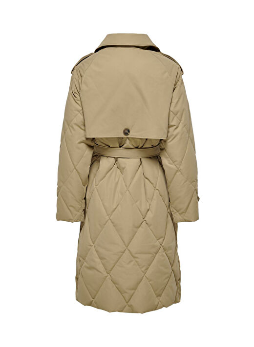 Only Açık Kahve Kadın Normal Kapitone Kaban ONLMAUDA QUILTED COAT OTW  3