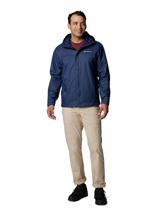 Columbia 1533891466_RM2433 Koyu Lacivert Erkek Kapüşon Yaka Normal Kalıp Yağmurluk 1