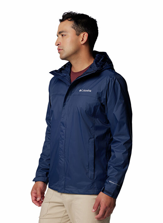 Columbia 1533891466_RM2433 Koyu Lacivert Erkek Kapüşon Yaka Normal Kalıp Yağmurluk 2