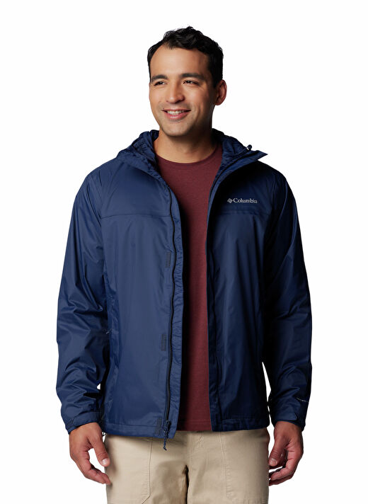 Columbia 1533891466_RM2433 Koyu Lacivert Erkek Kapüşon Yaka Normal Kalıp Yağmurluk 4