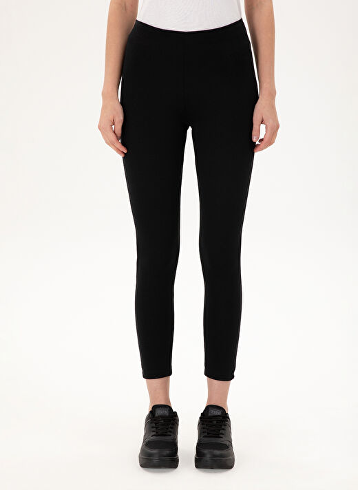 U.S. Polo Assn. Siyah Kadın Tights Fit Pantolon KORSEY-SK024  2