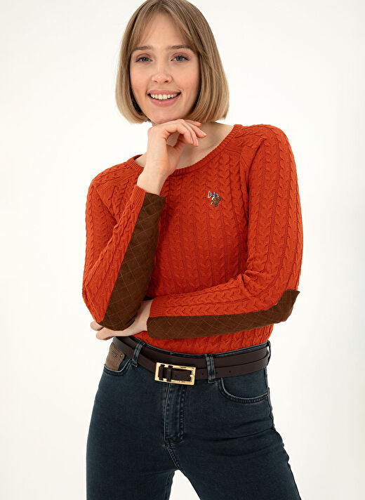 U.S. Polo Assn. Kiremit Kadın Bisiklet Slim Fit Kazak MERY-BSK24  1