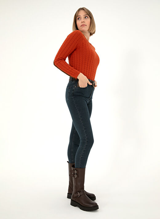 U.S. Polo Assn. Kiremit Kadın Bisiklet Slim Fit Kazak MERY-BSK24  4