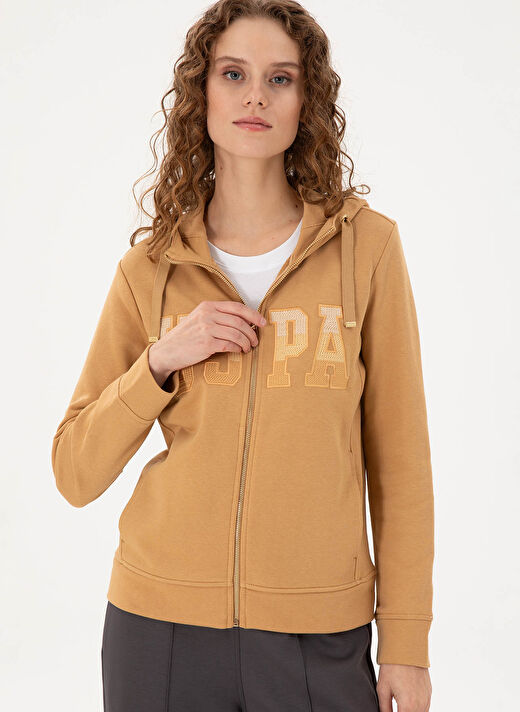 U.S. Polo Assn. Deve Tüyü Kadın Kapüşon Regular Fit Sweatshirt SW01-SK024  3