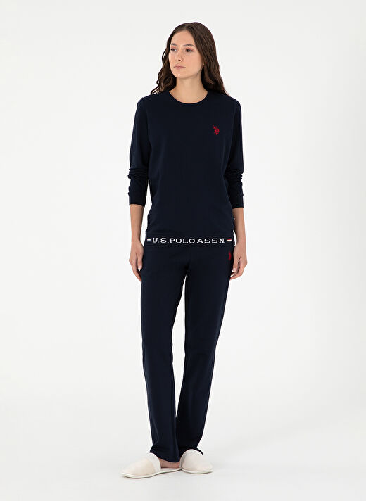 U.S. Polo Assn. Lacivert Kadın Standart Pijama Takımı 17073  2