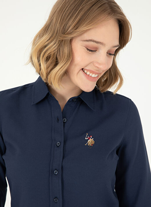 U.S. Polo Assn. Lacivert Kadın Bisiklet Slim Fit Gömlek WOXCOLOR024K  2