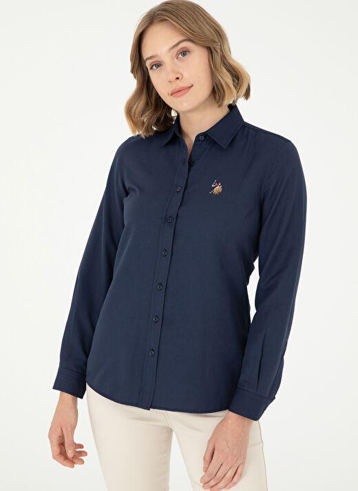 U.S. Polo Assn. Lacivert Kadın Bisiklet Slim Fit Gömlek WOXCOLOR024K  3