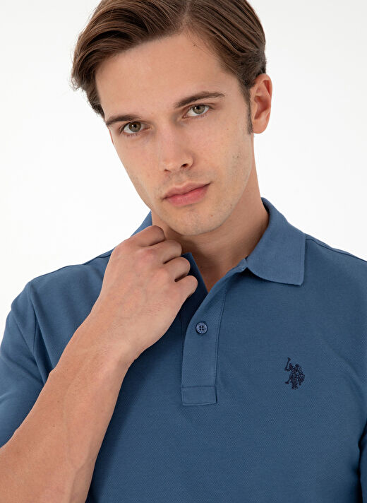 U.S. Polo Assn. Polo Yaka Regular Fit İndigo Erkek Sweatshirt G081GL082.000.1926879 2