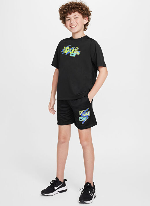 Nike Siyah Erkek Çocuk Normal Düz Şort FZ5317-010-B NK DF MULTI SHORT MSH  1