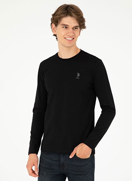 U.S. Polo Assn. Siyah Erkek Klasik Slim Fit Sweatshirt G081SZ082.000.1926794  1