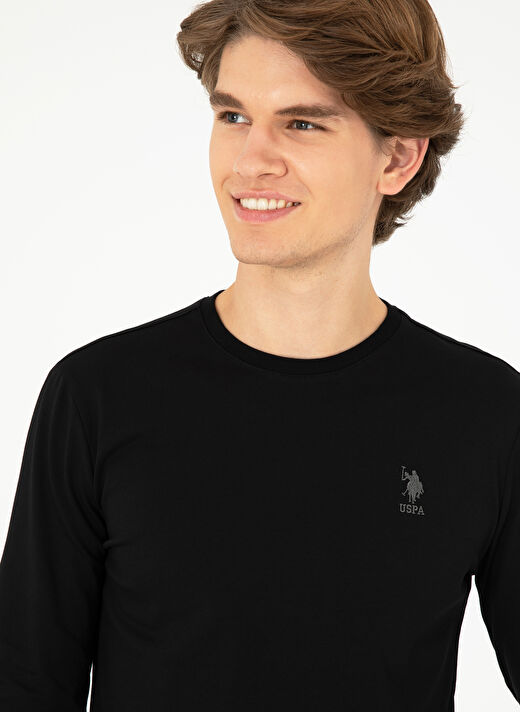U.S. Polo Assn. Siyah Erkek Klasik Slim Fit Sweatshirt G081SZ082.000.1926794  2