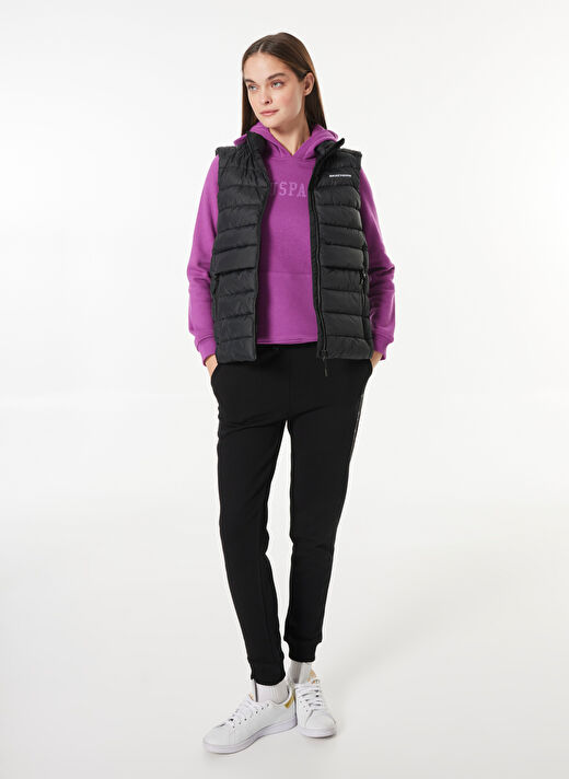 Skechers S242319-001 W Outerwear Padded Vest Siyah Kadın Fermuarlı Yaka Normal Kalıp Yelek 3