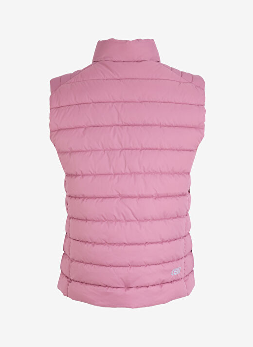 Skechers S242319-620 W Outerwear Padded Vest Pembe Kadın Fermuarlı Yaka Normal Kalıp Yelek 2