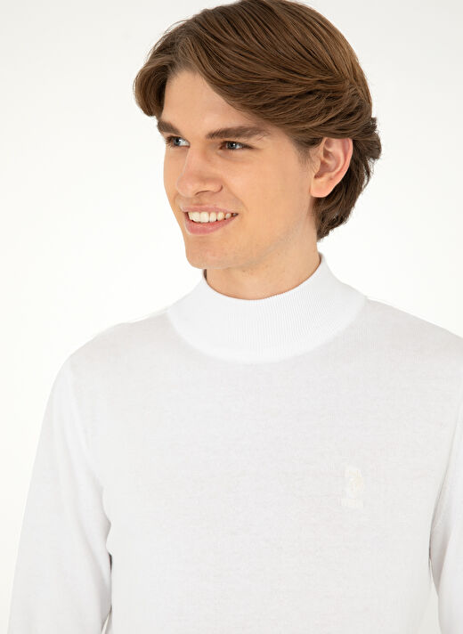 U.S. Polo Assn. Beyaz Erkek Klasik Slim Fit Kazak G081SZ0TK.000.1920947  2