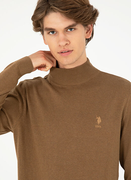 U.S. Polo Assn. Haki Melanj Erkek Klasik Slim Fit Kazak G081SZ0TK.000.1920947  2