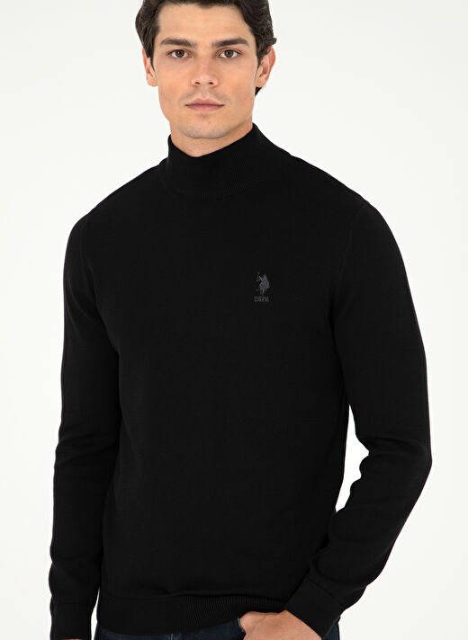 U.S. Polo Assn. Siyah Erkek Klasik Slim Fit Kazak G081SZ0TK.000.1920947  3
