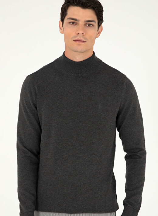 U.S. Polo Assn. Antrasit Melanj Erkek Klasik Slim Fit Kazak G081SZ0TK.000.1920947  3