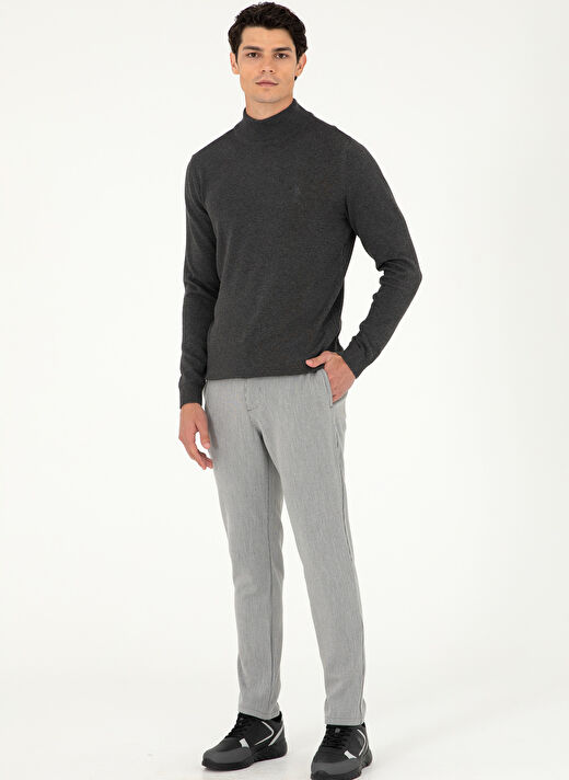 U.S. Polo Assn. Antrasit Melanj Erkek Klasik Slim Fit Kazak G081SZ0TK.000.1920947  4