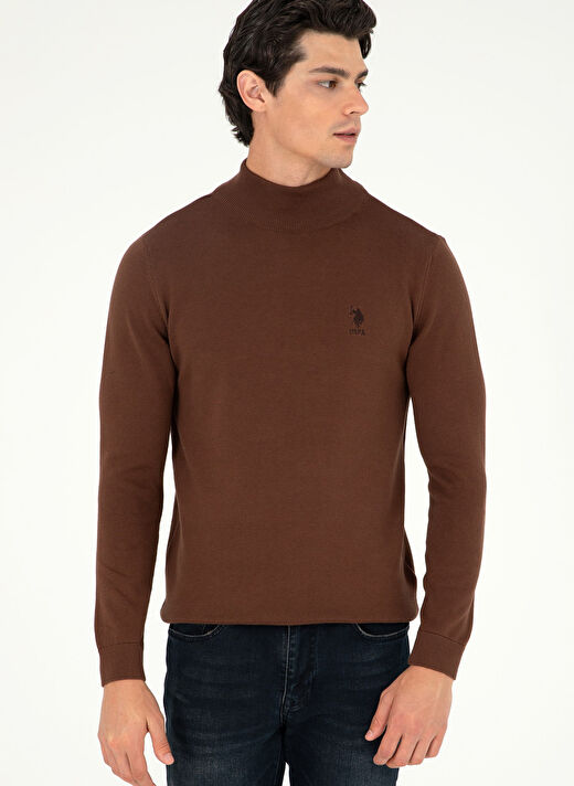 U.S. Polo Assn. Kahve Erkek Klasik Slim Fit Kazak G081SZ0TK.000.1920947  1
