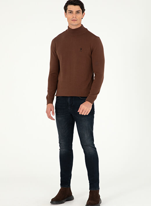 U.S. Polo Assn. Kahve Erkek Klasik Slim Fit Kazak G081SZ0TK.000.1920947  4