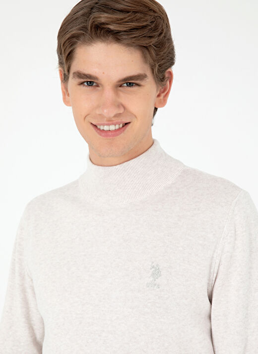 U.S. Polo Assn. Taş Melanj Erkek Klasik Slim Fit Kazak G081SZ0TK.000.1920947  2