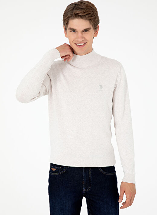 U.S. Polo Assn. Taş Melanj Erkek Klasik Slim Fit Kazak G081SZ0TK.000.1920947  3