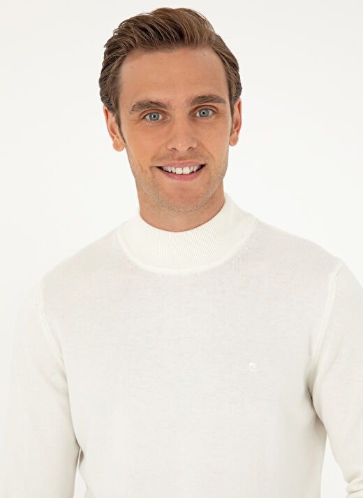Pierre Cardin Bej Erkek Yarım Balıkçı Slim Fit Düz Kazak DORTMUND TRIKO KAZAK BASIC  2