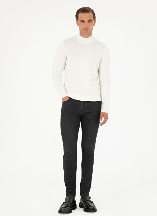 Pierre Cardin Bej Erkek Yarım Balıkçı Slim Fit Düz Kazak DORTMUND TRIKO KAZAK BASIC  4