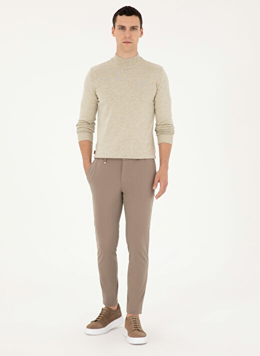 Pierre Cardin Kum Melanj Erkek Yarım Balıkçı Slim Fit Düz Kazak DORTMUND TRIKO KAZAK BASIC  4