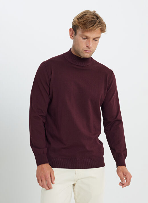 Altınyıldız Classics Erkek Bordo Balıkçı Yaka Kazak ACE492510017   3