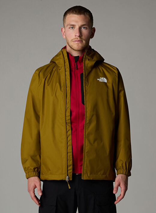 The North Face Yeşil Erkek Kapüşon Normal Düz Yağmurluk NF00A8AZ1OB1_M QUEST JACKET - EU  4