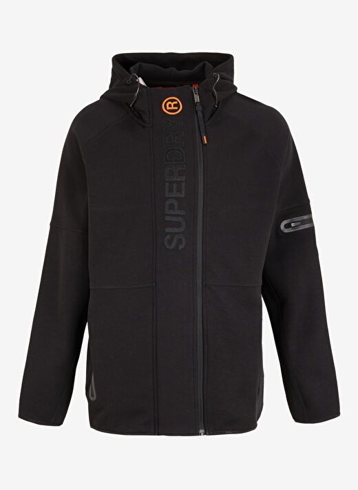 Superdry Siyah - Turuncu Erkek Kapüşon Normal Sweatshirt M2013743A13A_TECH LOGO ZIPHOOD  1