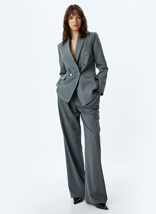 Koton Gri Kadın Bisiklet Normal Blazer 5WAK50149UW048  1
