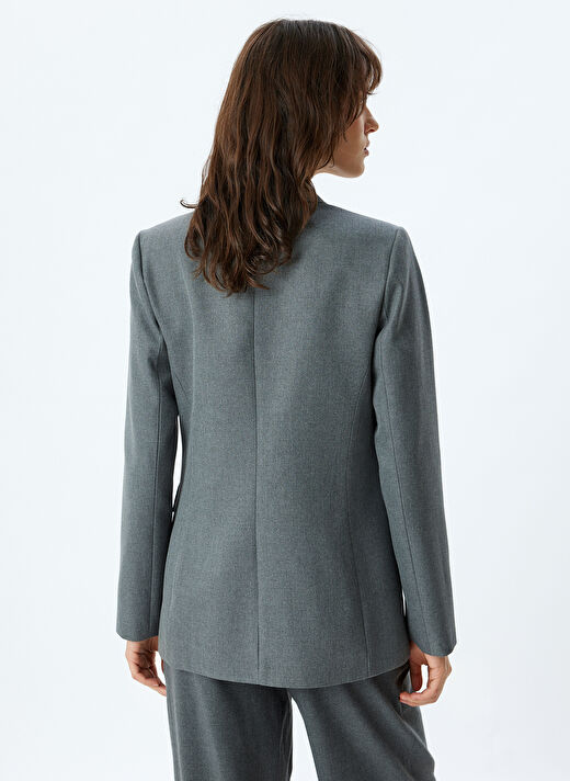 Koton Gri Kadın Bisiklet Normal Blazer 5WAK50149UW048  4