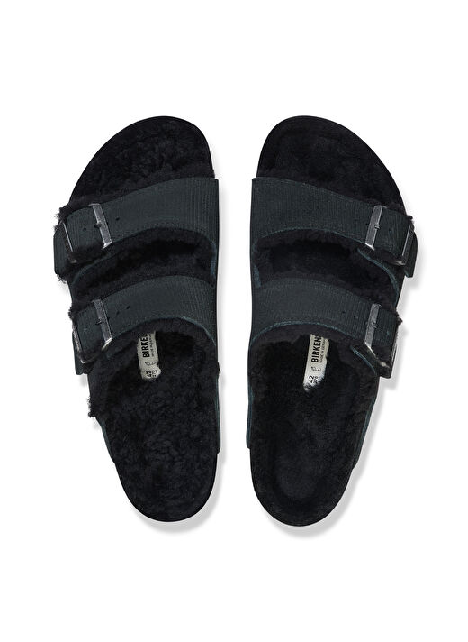 Birkenstock Siyah Erkek Süet Ev Terliği ARIZONA TEDDY VL GEPRIGT 3