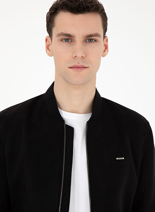 Pierre Cardin Deri Siyah Erkek Slim Fit Düz Deri Mont PCSE6040.sut  2