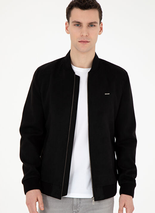 Pierre Cardin Deri Siyah Erkek Slim Fit Düz Deri Mont PCSE6040.sut  3