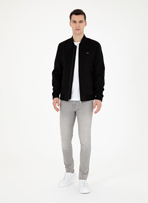 Pierre Cardin Deri Siyah Erkek Slim Fit Düz Deri Mont PCSE6040.sut  4