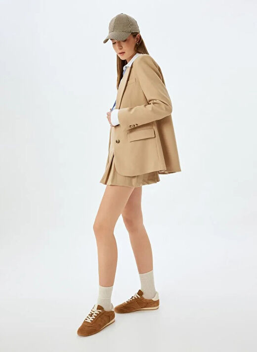 Koton Deve Tüyü Kadın Ceket Regular Fit Blazer 5WAK50087PW  2