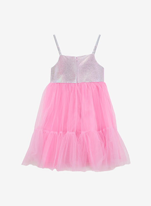 Barbie Pembe Kız Çocuk Simli Abiye Elbise BRB5SG-ELB6003 2