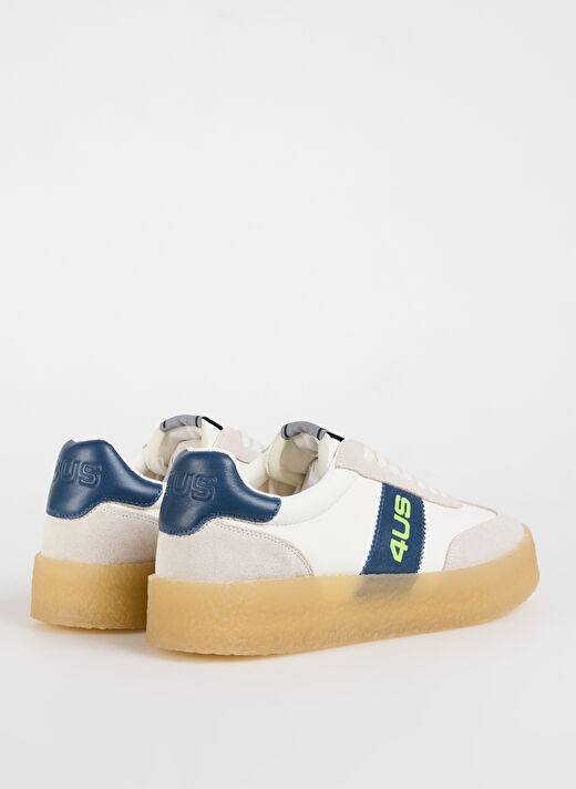4US Beyaz - Lacivert Erkek Deri Sneaker MARK 100  3