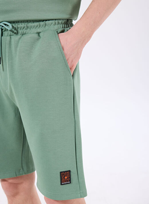 Discovery Expedition D4SM-SHT3221 Haki Standart Düz Erkek Sweat Şort 4