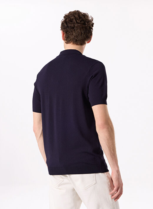 Fabrika Comfort Lacivert Erkek Polo Regular Fit Çizgili Kazak FC5SM-KZK 2762 4