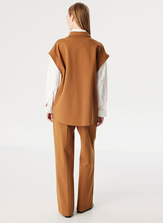 Twist Açık Kahve Kadın Gömlek Oversized Baskılı Gömlek TW6240025164007  4