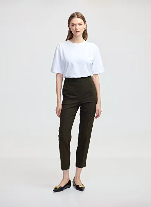 İpekyol Yeşil Kadın Straight Düz Pantolon IW6240003234070 1